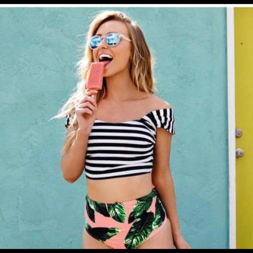 Albion fit bikini crop top and high waisted bottom